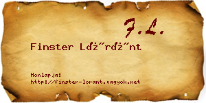 Finster Lóránt névjegykártya